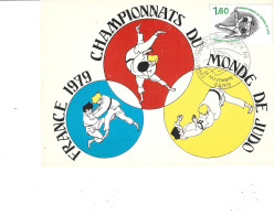 JUDO - CHAPIONNATS DU MONDE DE JUDO - France 1979  (timbre Et Cachet 1er Jour) - Oosterse Gevechtssporten