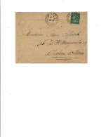 52 CHAMOULLEY  Cachet Perlé Du 28/4/1918 03 Gare MONTLUCON 17 LA ROCHELLE S/ YT130 Semeuse  Ligné Seul Sur Lettre (1308) - Matasellos Manuales
