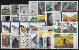 ALLEMAGNE REPUBLIQUE FEDERALE - ANNEE 1992 - 61 VALEURS - OBLITERES - TOUS DIFFERENTS - 2 SCANS - Used Stamps