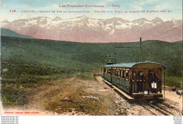 D31  LUCHON  Chemin De Fer De Superbagnères  Arrivée D'un Train Au Sommet Du Plateau - Superbagneres