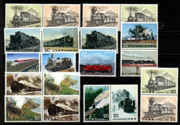 Japan - Lot Aus 1974 - 1990 - Postfrisch MNH - Eisenbahnen Railways - Eisenbahnen