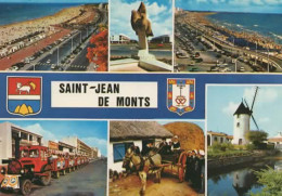 SAINT JEAN DE MONTS, MULTIVUE, LES PLAGES, LE PETIT TRAIN, MOULIN A VENT  COULEUR REF 16419 - Saint Jean De Monts
