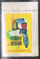 Viñeta MATARÓ (Barcelona) 1951. Feria De Mataró, Label, Cinderella ** - Variedades & Curiosidades