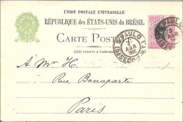 1908 De Sao Paulo Pour Paris - Postwaardestukken