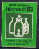 Viñeta BARCELONA 1983. Sector Embotellado HISPACK 83, Label, Cinderella ** - Plaatfouten & Curiosa