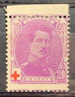 België, 1914, Nr 131, Sterk Verschoven Druk, Met Keurstempeltje - 1914-1915 Croce Rossa
