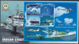 Inde India 2008 Special Cover Indian Coast Guard, Ship, Ships, Pictorial Postmark - Brieven En Documenten