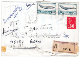 1972  Recommandé De MONETIER 05 T P Poste Aérienne  Paire De MYSTERE 20 De  Pour 2,00f  Pour ROSANS - Lettres & Documents