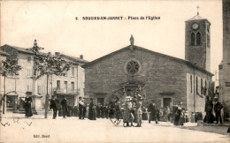 Soucieu-en-Jarrest Canton Mornant Place De L'Eglise Church Chiesa Rhône 69510 N°6 Cpa Voyagée En 1915 En B.Etat - Autres & Non Classés
