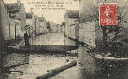 Les Inondation à Récy - Le Café Saint Nicolas écroulé "barque" - Autres & Non Classés