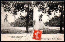 CP-GBR-01 : Londres Hyde Parc Statue D'Achille / Carte Stéréoscopiques Julien DAMOY Série N°2 - Cartoline Stereoscopiche