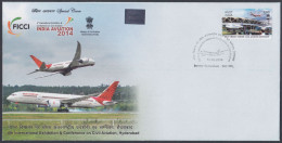 Inde India 2014 Special Cover Civil Aviation, Aeroplane, Aircraft, Airplane, Jet, Airport, Pictorial Postmark - Cartas & Documentos