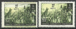 Turkey; 1961 1st Anniv. Of 27 May Revolution 40 K. ERROR "Shifted  Print (Green Color)" - Ongebruikt