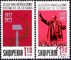 ALBANIA 1972, LENIN, 55 YEARS From The OCTOBER REVOLUTION, COMPLETE, USED SERIES With GOOD QUALITY - Albanië