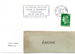 ECRIVAIN / LIVRE = 31 TOULOUSE GARE 1973 = FLAMME Type II = SECAP TEMPORAIRE = FESTIVAL Pour La JEUNESSE - Mechanical Postmarks (Advertisement)