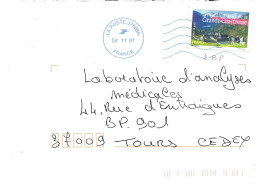 TIMBRE N° 4019   -  LE MASSIF DE LA GRANDE CHARTREUSE     - TARIF DU 1 10 06 AU 28 2 08  -  SEUL SUR LETTRE - 2007 - Tarifs Postaux