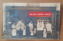 Rare CPA CARTE PHOTO EPICERIE FACADE COMMERCE LAHAYE A ANCENIS - Ancenis