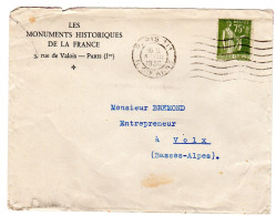 1936  CAD De PARIS 111  Rue Ste Anne " LES MONUMENTS HISTORIQUES De La FRANCE " Envoyée à VOLX - Storia Postale