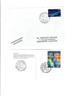 04 MANOSQUE & 74 SALLANCHES BT 10/12/1998 & 22/7/1989  Thème Droits De L'homme   1319 - Commemorative Postmarks