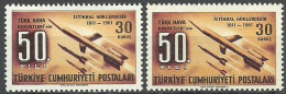 Turkey; 1961 50th Anniv. Of Turkish Airforce 30 K. ERROR "Shifted Print" - Neufs