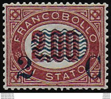 1878 Italia VE II 2C. Su 2 Lire Scuro Servizio Sup MNH Sassone N. 34 - Other & Unclassified