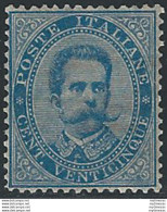 1879 Italia Umberto I 25c. Azzurro Bc MNH Sassone N. 40 - Andere & Zonder Classificatie