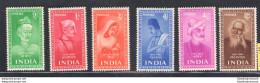 1952 India - Stanley Gibbson N. 337-42 - 6 Valori - Poeti E Santi Indiani - MNH** - Autres & Non Classés