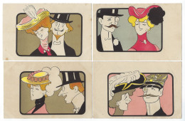 CPA Roubille Serie De 6 Cartes " Les Couples " - Autres & Non Classés