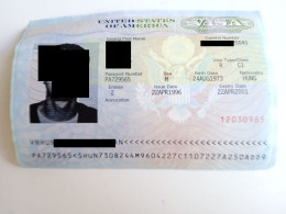 D203033  28  Years Old  USA Visa Removed From An Old Passport 1996 - Documentos Históricos