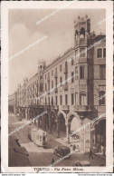 Cm543 Cartolina Torino Citta' Via Pietro Micca Tram 1937 - Other & Unclassified