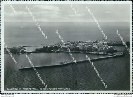 U644 Cartolina Gallipoli In Prospettiva Il Complesso Portuale Lecce - Lecce