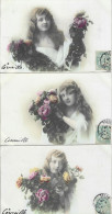 Série N. 814. Jeune Fille Au Bouquet. Cartes Impeccables. - Collections & Lots