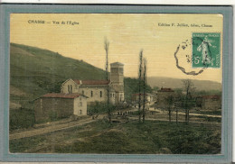 CPA (69) CHASSE - Vue Du Quartier De L'Eglise En 1909 - Carte Colorisée D'aspect Toilé - Autres & Non Classés