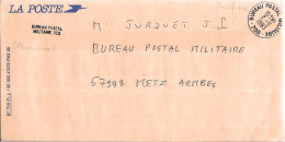 P296 - LETTRE DU BUREAU POSTAL MILITAIRE 703 ( MIRUROA ) DU 02/08/93 POUR METZ ARMEES - Military Postmarks From 1900 (out Of Wars Periods)