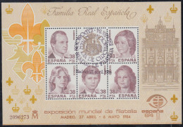 Spanien Block 27 - Internationale Briefmarkenausstellung ESPANA 1984, Madrid ( Sonderstempel 27.4.1984) - Blocs & Hojas