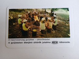 D203037   Pocket Calendar  Hungary  -1977 - MÉH - Pioniers - Collecting Recycling Materials  Budapest  Úttörő Camp Fire - Small : 1981-90