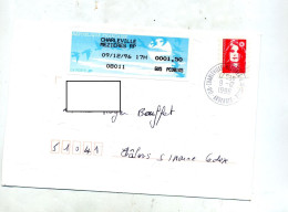 Lettre Cachet Charleville Sur Briat + Vignette Bureau - Manual Postmarks