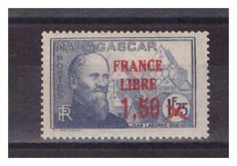 MADAGASCAR  . N ° 263    .1 F 50  SUR  1 F 75    FRANCE LIBRE     . NEUF  ** . SUPERBE . - Unused Stamps