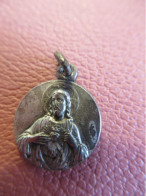 Médaille Religieuse Ancienne / Coeur De Jésus / Vierge à L'Enfant Nueva Pompeya /Ave Maria / Début XXéme    MDR53 - Religión & Esoterismo