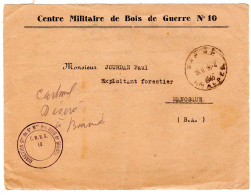 1940  Devant De Lettre "  CENTRE MILITAIRE De BOIS DE GUERRE  No 10 "  Envoyée à MANOSQUE - Lettres & Documents