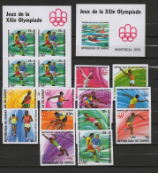Guinea 1976 Olympic Games Montreal, Football Soccer, Athletics, Cycling Etc. Set Of 12 + 2 S/s Imperf. MNH -scarce- - Sommer 1976: Montreal