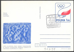 Polonia/Poland/Pologne: Intero, Stationery, Entier, Comitato Olimpico Polacco, Polish Olympic Committee, Comité Olympiqu - Other & Unclassified
