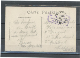 29.BREST.Cachet Tectangulaire42x12 Violet:DEPOT/de RECEPTION/des Chevaux étrangers/BREST - Guerre De 1914-18