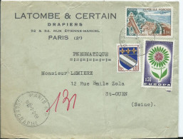 FRANCE - LETTRE PNEUMATIQUE - PARIS R.P. TÉLÉGRAPHE - Telegramas Y Teléfonos