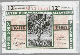 Billet Loterie Coloniale 12e Tranche 1955 – 1/10e - Billets De Loterie