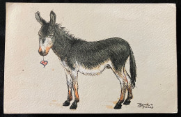 Ane Avec Dédicace Du Poète Paul Fort  Humour - Donkeys