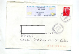 Lettre Cachet Mourmelon Sur Beaujard + Vignette Bureau - Manual Postmarks