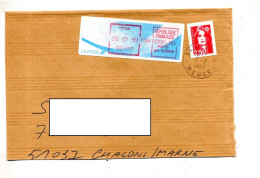 Grand Fragment De Lettre Cachet Verdun Sur Briat  + Vignette Bureau - Manual Postmarks