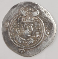 SASANIAN KINGS. Khosrau II. 591-628 AD. AR Silver Drachm Year 27 Mint DA - Orientales