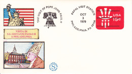 FDC Illustrée Commémorant Le Voyage Du Pape Jean-Paul II à Philadelphie (Pennsylvanie) - États-Unis 1979 - 1971-1980
